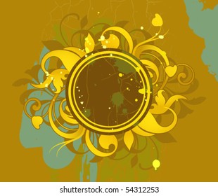 Retro frame with design elements on a textured background