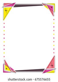 Retro frame design featuring triangles and circle lights