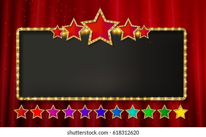 Retro Frame Five Stars Spots Blank Stock Vector (Royalty Free) 618312668