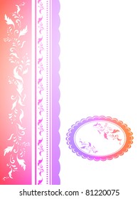retro frame with floral elements, copyspace
