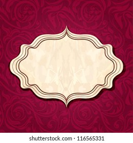 Retro  frame with floral pattern.