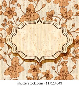 Retro  frame with floral pattern.