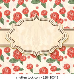 Retro  frame with floral pattern.