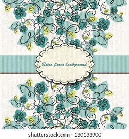 Retro frame with floral pattern.