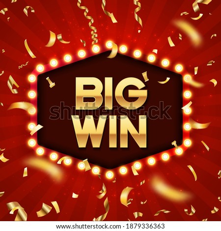 Retro frame with glowing lamps. Retro light sign. Vintage style banner. Vector illustration. Red rectangular retro frame with glowing lamps. Label for winners of poker, cards, roulette and lottery.