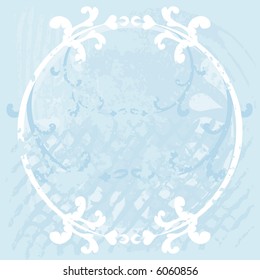 Retro frame with grunge textured background. No Gradients.