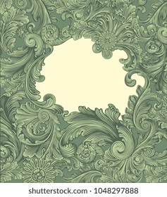 Retro frame. Hand drawn engraving. Vector vintage illustration. 8 EPS 
