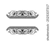 Retro frame holder, hand carved, engraved, detailed hand drawing, vector, vintage