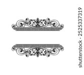 Retro frame holder, hand carved, engraved, detailed hand drawing, vector, vintage