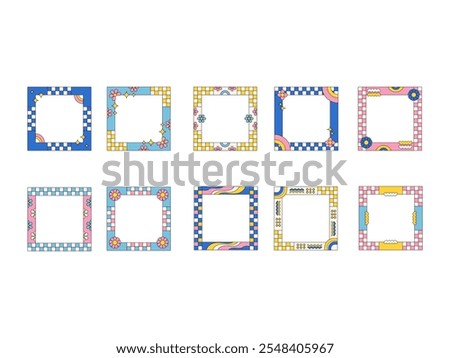 Retro Frame Illustration Element Set 
