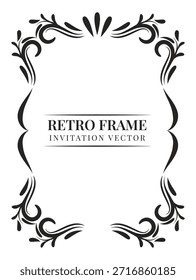 Quadro retrô. Banner convidativo. Elegante ornamento filigree para design de cartaz ou cartão. Certificado de fundo decorativo, menu e capa do diploma. Elementos de borda de caligrafia. Ilustração vetorial