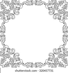 Retro frame is isolated on white