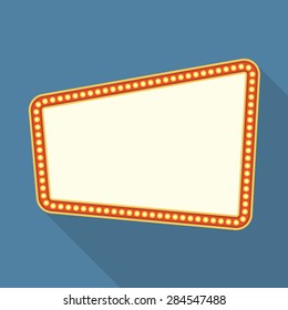 Retro Frame With Lights, Flat Design, Vector Eps10 Illustration