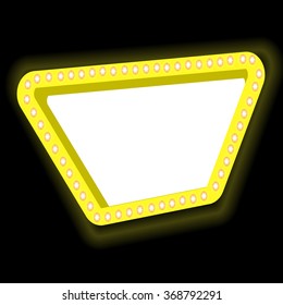 Retro Frame With Lights. Neon Frames. Vector Illustration.