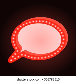 Retro Frame With Lights. Neon Frames. Vector Illustration.