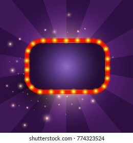 Retro Frame with lights. Vector illustration.