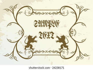 Retro frame with lion.