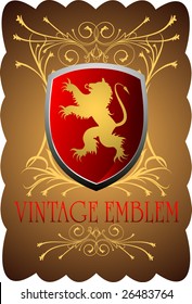Retro frame with lion.
