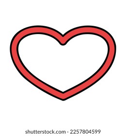 Retro Frame Love Lined Hand Drawn