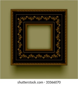 Retro frame on a green background