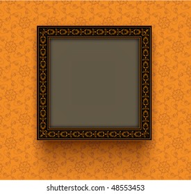 Retro frame on an orange background