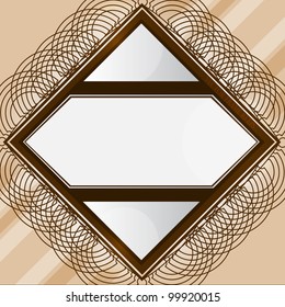retro frame on striped wall