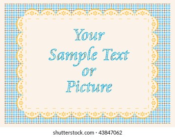 retro frame over checked background