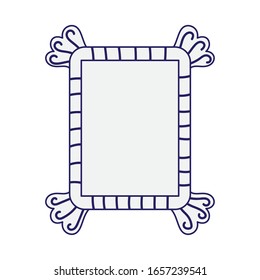 retro frame photo empty accessory decoration icon vector illustration line style