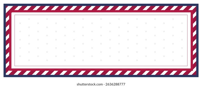 Retro Frame Red with White, and Blue banner with polka dots in a rectangle.