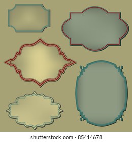 Retro frame. Set. Vector illustration