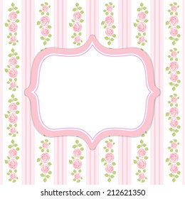 Retro frame in shabby chic style ideal as birthday, wedding, bridal or baby shower card