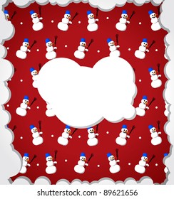 Retro frame with snowman