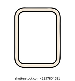 Retro Frame Square Lined Hand Drawn