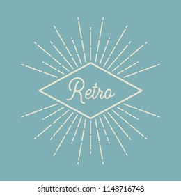 Retro Frame and Sunburst Template (Live Stroke Path)