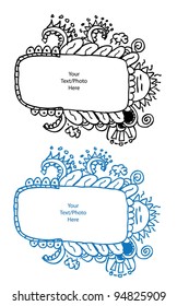 retro frame template card illustration doodle