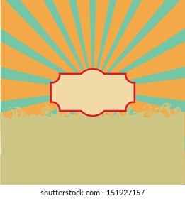 retro frame template grunge design vector illustration