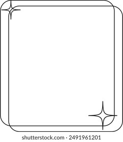Cuadro de texto de marco retro con diseño dibujado a mano. Ilustración vectorial