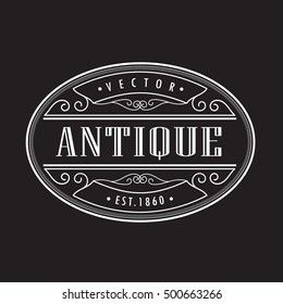 Retro frame vintage border antique label vector illustration