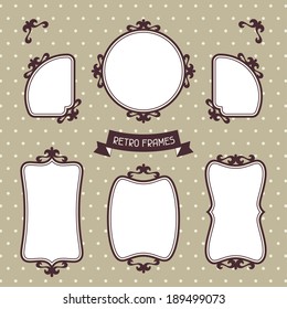 Retro frames collection in vintage style.