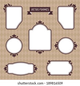 Retro frames collection in vintage style.