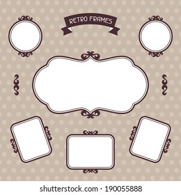Retro frames collection in vintage style.
