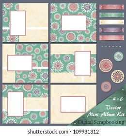 Retro frames and design elements for scrapbooking