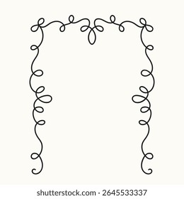 Retro frames made of ribbons and baets. Vector simple hand drawn illustration.