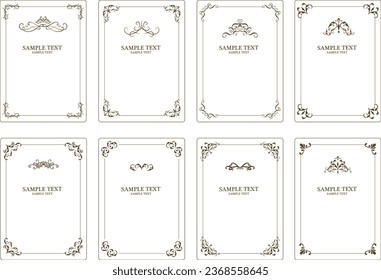 Retro frames, ornamental frame, vintage rectangle ornaments and ornate border. Isolated icons vector set