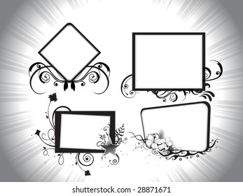 retro frames with rays background