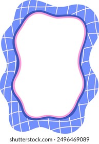 Retro frames for social media, photo cards, posters, invitations, etc. Groovy border in 60s, and 70s style. Vector.