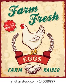 Retro Fresh Eggs Poster Design