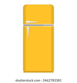 Refrigerador refrigerador congelador retro. Frigorífico cerrado. aislado sobre fondo blanco. Ilustración vectorial en estilo plano.