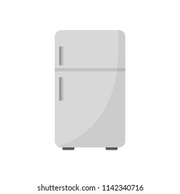 Retro fridge icon. Flat illustration of retro fridge vector icon for web isolated on white