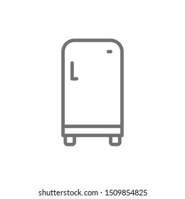 Retro fridge, single compartment refrigerator line icon.